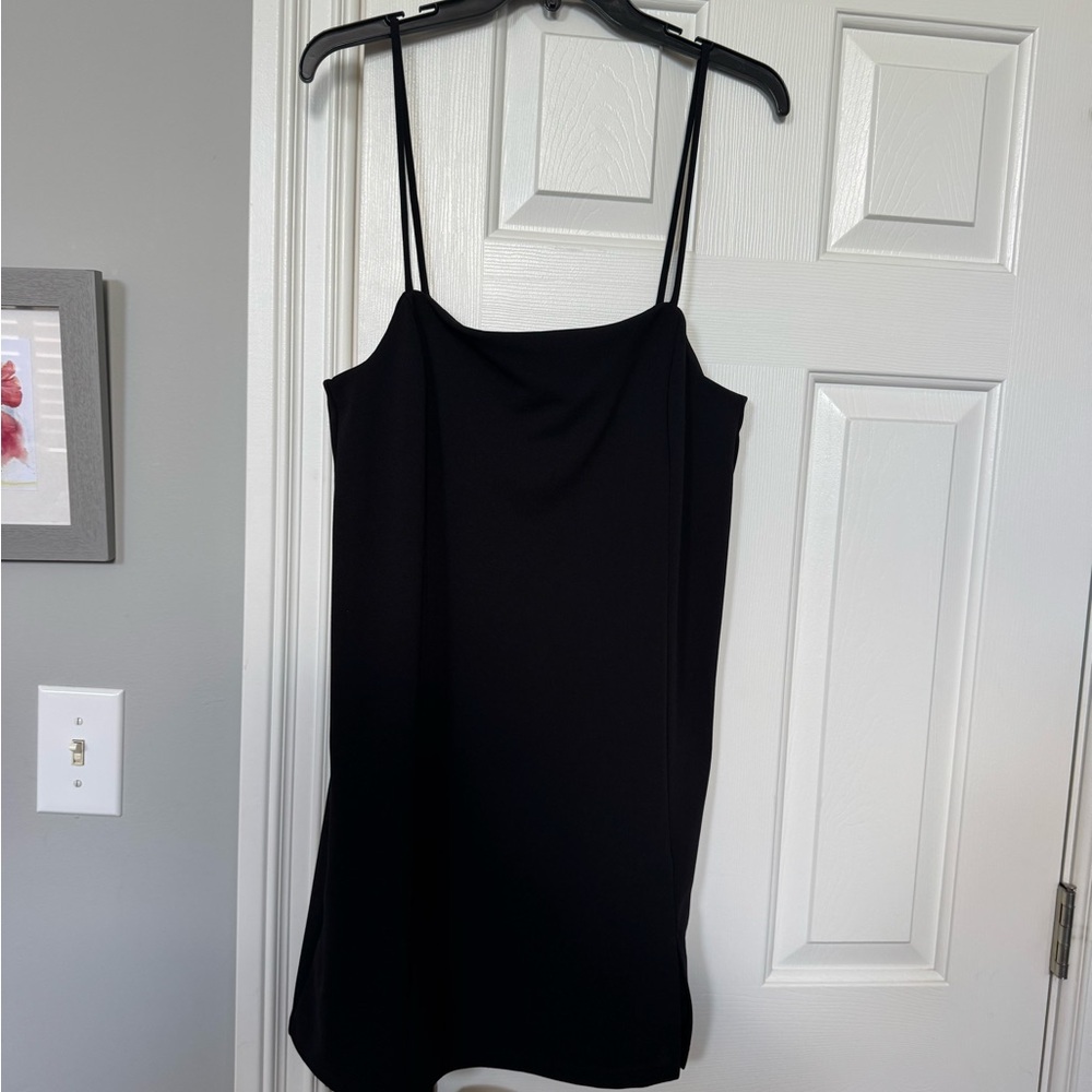 H&M Black Mini Slip Dress with Spaghetti Straps